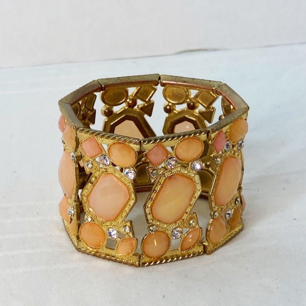 Beautiful Peach Stretch Cuff Bracelet